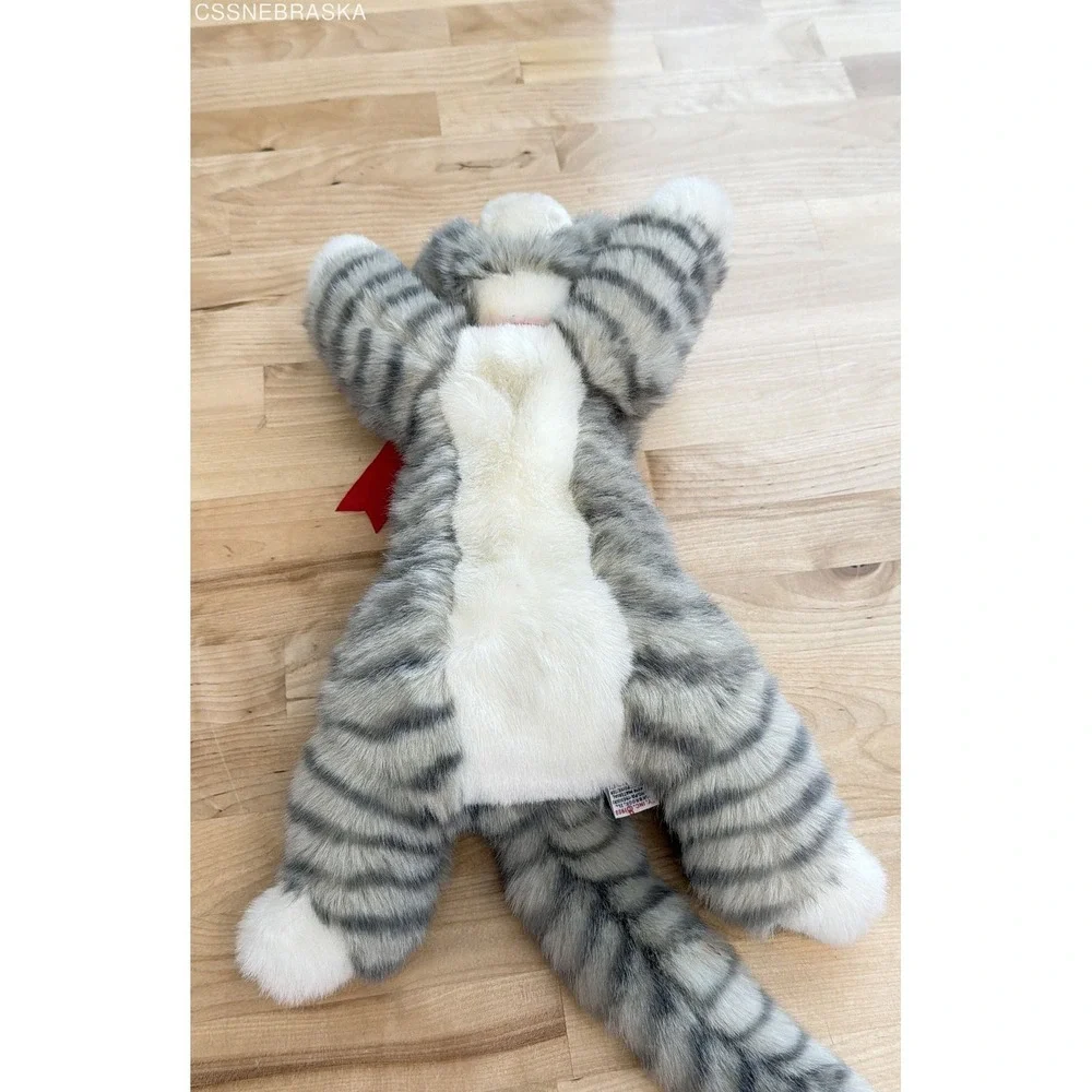 Ty Classic Grey Tabby Cat Plush Silver 22 Inch Stuffed Animal 1999 Vintage